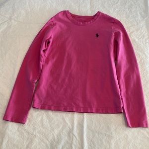 Ralph Lauren Kids Size medium Long sleeve pink shirt